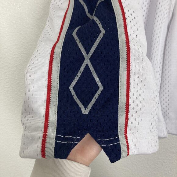 Vintage New Jersey Nets Shorts Mens 46 White Mesh NBA Basketball Champion 90s - Picture 10 of 16